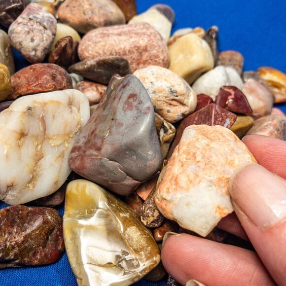 VTG Glass Bottle, Knob Stopper, & Snowman Full of Cool Rocks - Picture 9 of 10